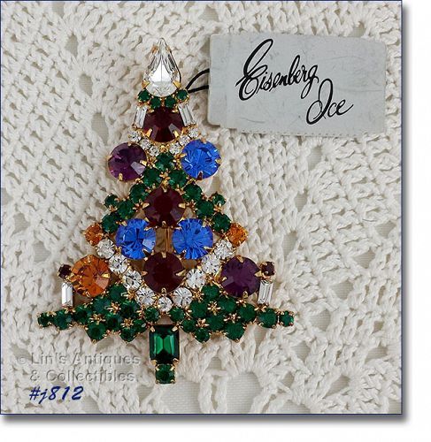 Eisenberg Ice Large Candle Tree Christmas Pin