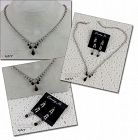 Eisenberg Ice Black and Clear Rhinestones Necklace and Earrings