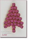 EISENBERG ICE – PINK RHINESTONES CHRISTMAS TREE PIN