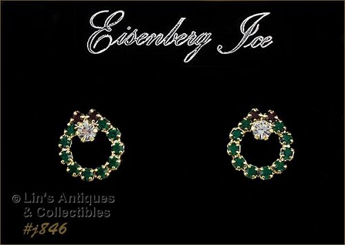 Eisenberg Ice Wreath Shaped Earrings Pierced