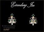 Eisenberg Ice Earrings Red Green Clear Rhinestones and Faux Pearl