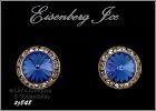 Eisenberg Ice Earrings Blue and Clear Rhinestones