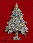 Eisenberg Ice Signed Rhinestone Shaggy Christmas Tree Pin