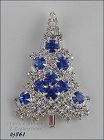 EISENBERG ICE – CLEAR WITH BLUE RHINESTONES CANDLE TREE PIN