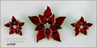 EISENBERG ICE – RED POINSETTIA PIN AND CLIP EARRINGS