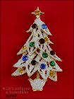 EISENBERG ICE GLITTER SNOW RHINESTONE CHRISTMAS TREE PIN