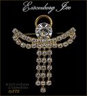 Eisenberg Ice Signed Rhinestone Angel Pin Gold Tone