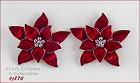 EISENBERG ICE – RED POINSETTIA PIERCED EARRINGS