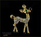 Eisenberg Ice Signed Young Rudolph Christmas Pin Gold tone
