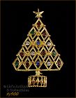 Eisenberg Ice Signed Christmas Tree Pin Gold Tone Rhinestones