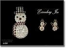 EISENBERG ICE RHINESTONE SNOWMAN PIN AND SNOWMAN PIERCED EARRINGS