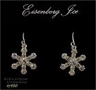 EISENBERG ICE RHINESTONE SNOWFLAKE SILVER TONE DANGLE PIERCED EARRINGS