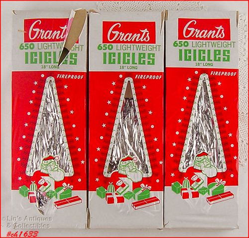 VINTAGE GRANTS LIGHTWEIGHT CHRISTMAS TREE ICICLES NEW OLD STOCK