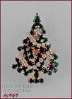Eisenberg Ice Signed Smaller Christmas Candle Tree Pin with Garland