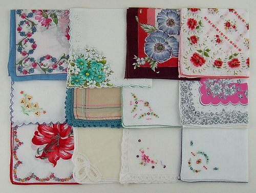 Vintage Hanky Lot One Dozen Hankies