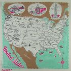 Vintage Map of the United States Hanky