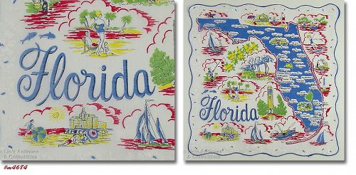 Vintage State Handkerchief Florida