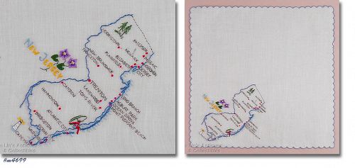 Vintage State Hanky for New Jersey