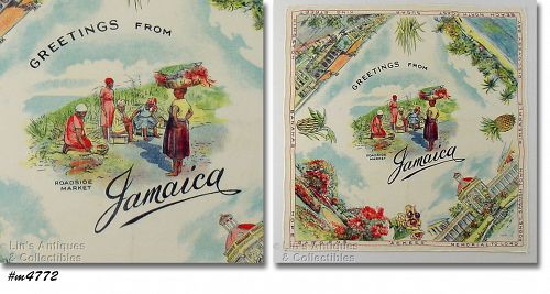 Vintage Souvenir Handkerchief Jamaica