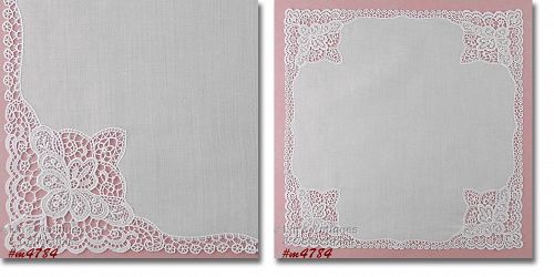 Vintage White Wedding Hanky with Lace Edging