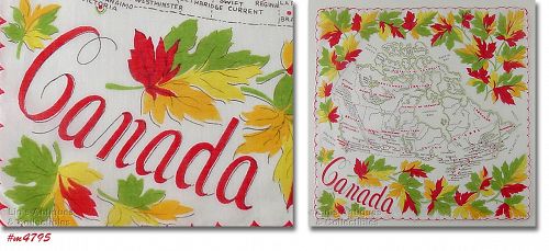 Vintage Souvenir Handkerchief Canada