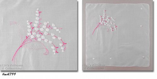 VINTAGE LILY OF THE VALLEY HANDKERCHIEF