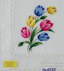 Embroidered Tulips Vintage Hanky from Marshall Field