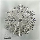 Signed Eisenberg Ice Snowflake Pin Silver Tone Rhinestone Accents