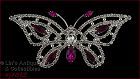 EISENBERG ICE RHINESTONE BUTTERFLY PIN WITH PINK AND CLEAR RHINESTONES