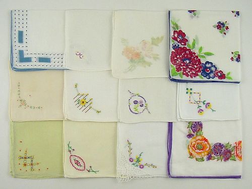 Vintage Hanky Lot Dozen Hankies