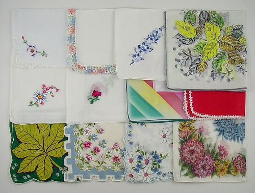 Hanky Lot One Dozen Vintage Handkerchiefs