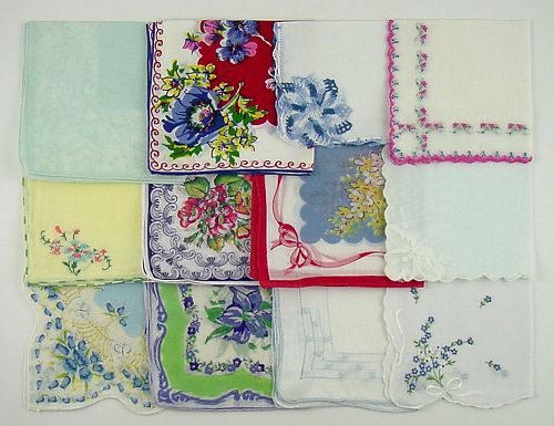 Vintage Hanky Lot One Dozen Handkerchiefs