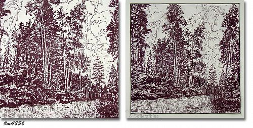 Vintage Souvenir Hanky Scenic North Woods