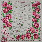 VINTAGE STATE SOUVENIR HANDKERCHIEF FOR INDIANA