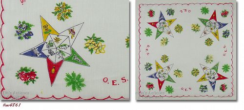 Vintage Handkerchief Order of the Eastern Star