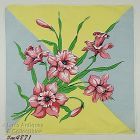 Vintage Handkerchief Large Pink Daffodils