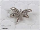 925 SILVER AND CLEAR RHINESTONES DRAGONFLY PIN