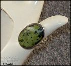 925 Silver Ring with Moss Agate Stone Size 7