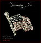 Signed Eisenberg Ice Patriotic Flag Pin Silver Tone