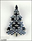 Signed Eisenberg Ice Shades of Blue Candle Tree Christmas Tree Pin