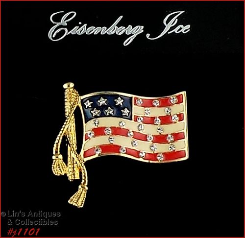 Signed Eisenberg American Patriotic Flag Pin