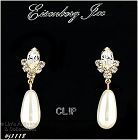 Eisenberg Ice Earrings Rhinestones and Faux Pearls