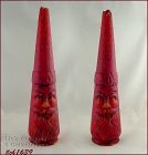 Vintage Gurley Candles Tall Hat Santa Face Two Candles