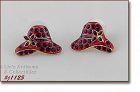 Eisenberg Ice Signed Earrings Red Hats Purple Rhinestones