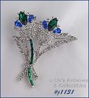 Signed Eisenberg Ice Thistle Bouquet Pin
