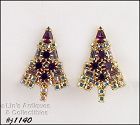 Signed Eisenberg Ice Candle Tree Earrings Clip Back