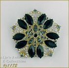 EISENBERG ICE PENTAGON SHAPED BROOCH COVERED WITH RHINESTONES