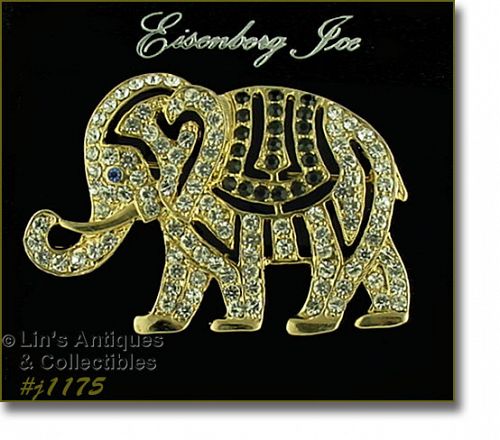 Eisenberg Ice Rhinestone Circus Elephant Pin