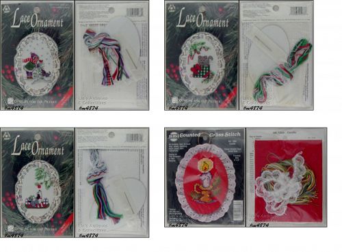Vintage Cross Stitch Christmas Ornament Kits NOS MIP