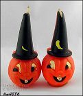 Vintage Gurley Candles Jack O Lanterns in Wizard Hats